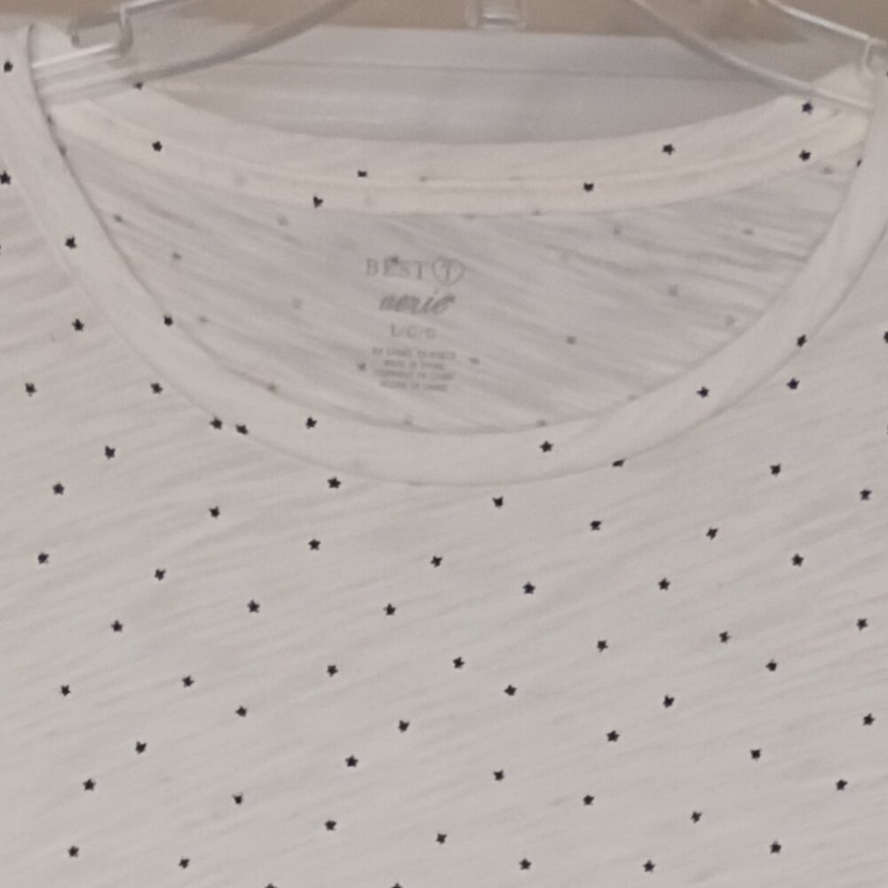 #2 3/$18 - Aerie White/Blue Long Sleeve Top Size Large - Picture 4 of 7